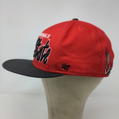 47 Brand Men's Ball State Cardinals Snapback Hat Red Black OS Embroidered Logo