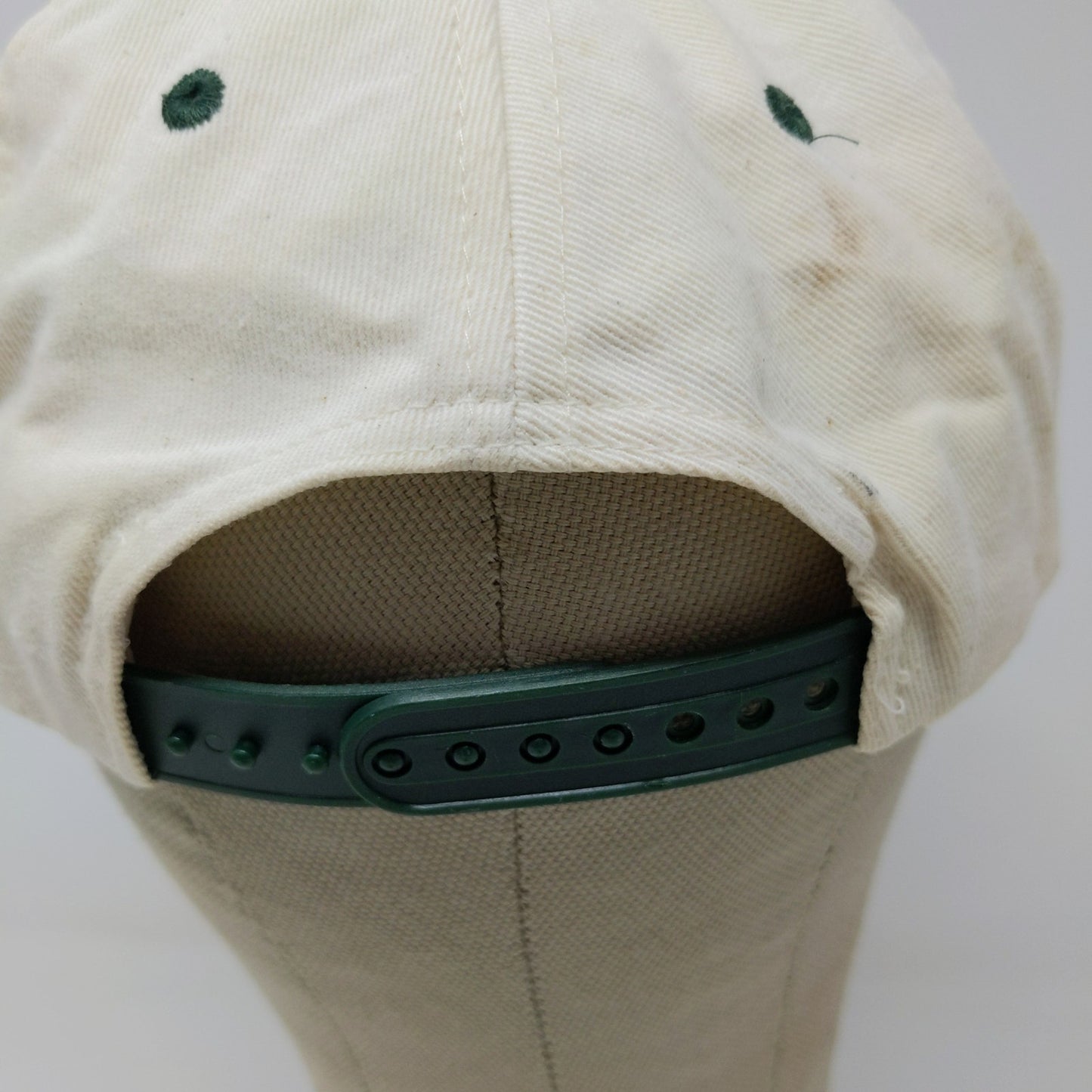 Toppers Clinton County BEEF Snapback Hat White Green Embroidered Text OSFA