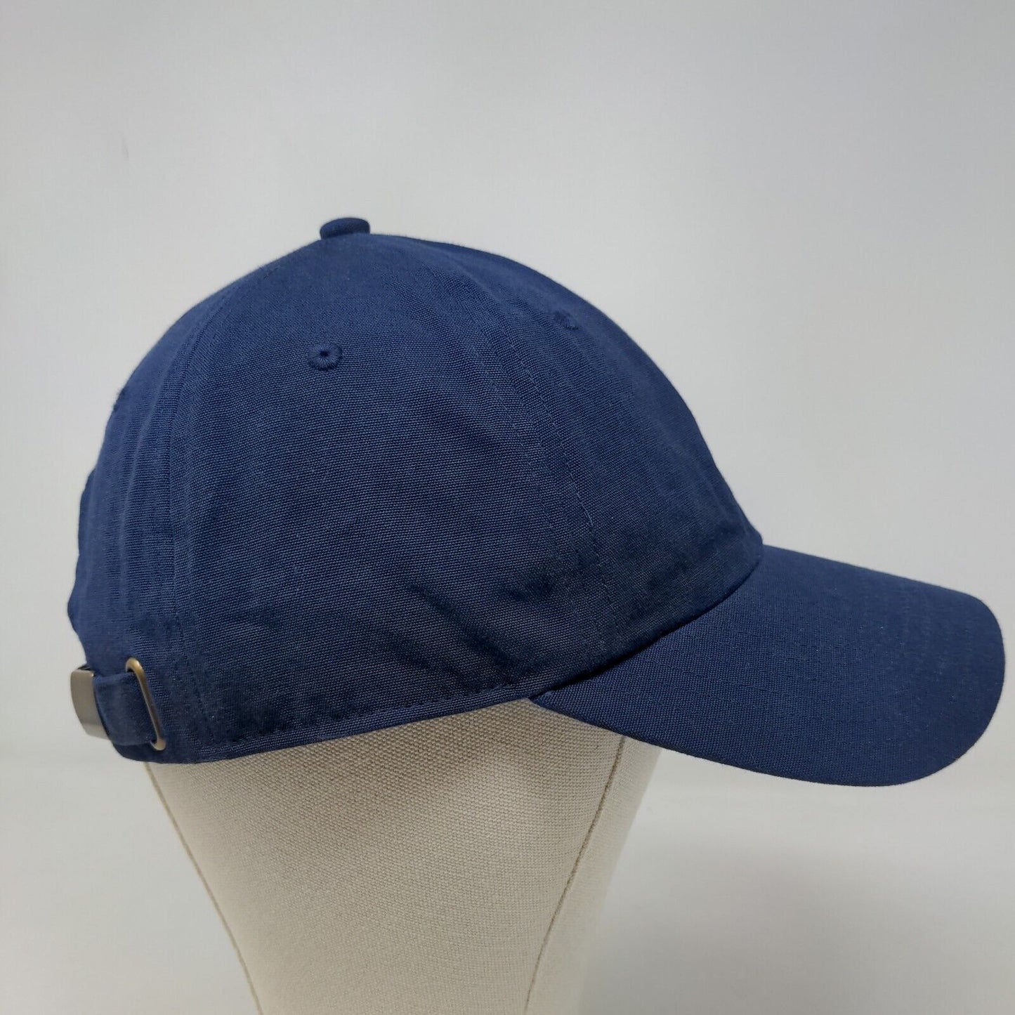 Unbranded Men's Slideback Hat Blue Adjustable Embroidered Logo Organic Cotton