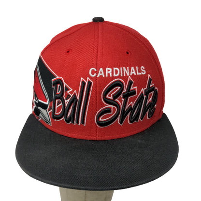 47 Brand Men's Ball State Cardinals Snapback Hat Red Black OS Embroidered Logo