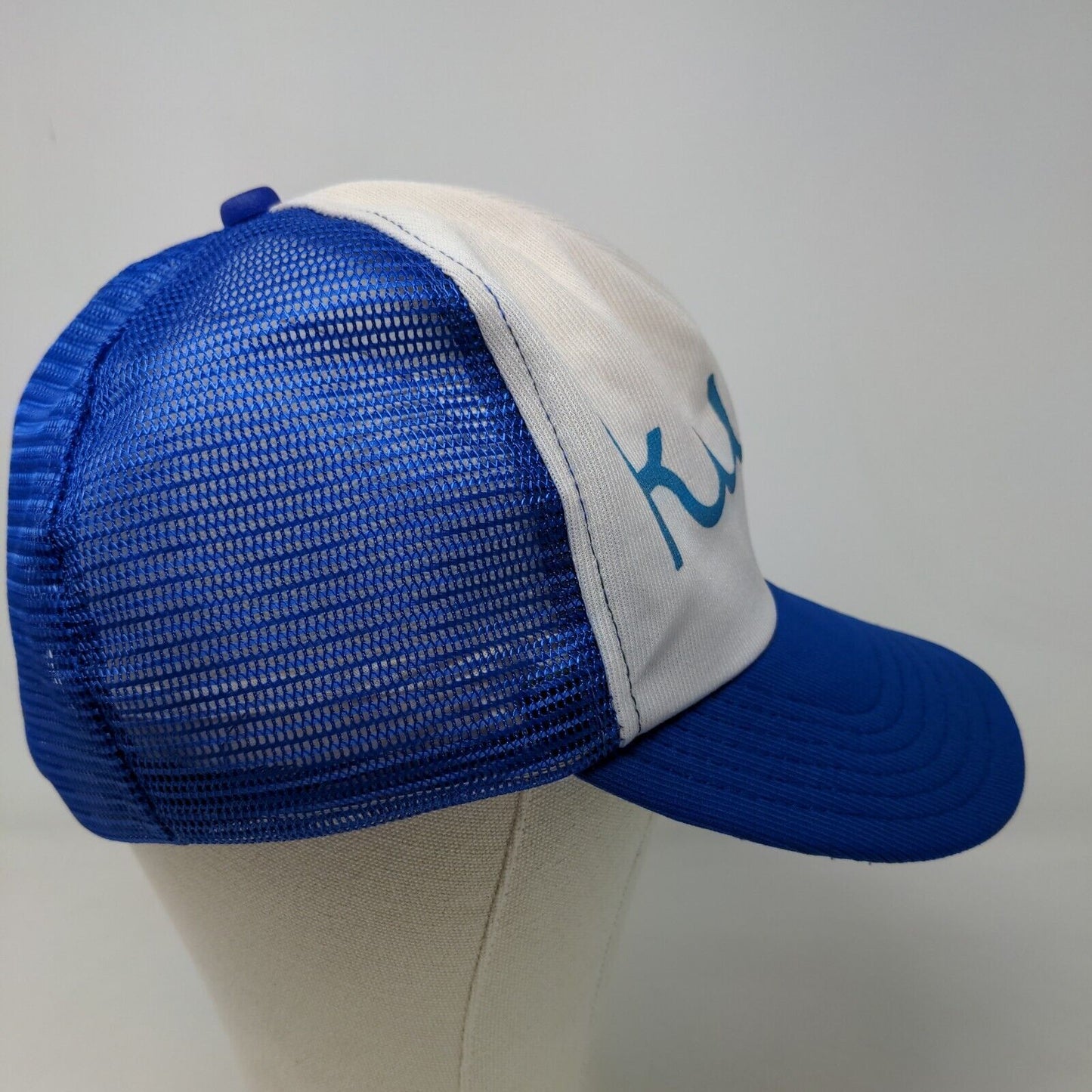 Unbranded Men's Snapback Mesh Back Hat Blue White KWC Graphic Logo Adjustable