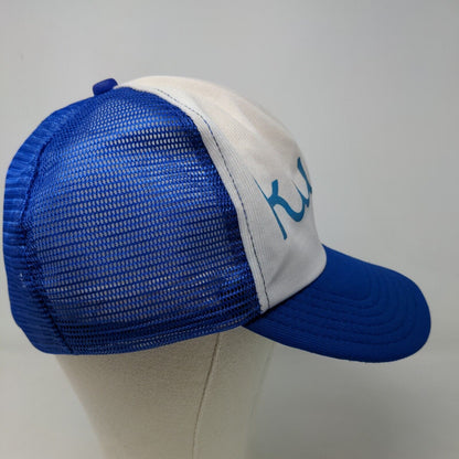 Unbranded Men's Snapback Mesh Back Hat Blue White KWC Graphic Logo Adjustable