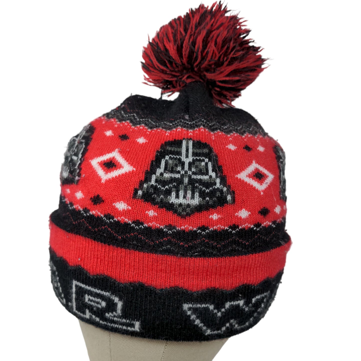 Star Wars Men's Knit Beanie Hat Cap Black Red One Size Acrylic