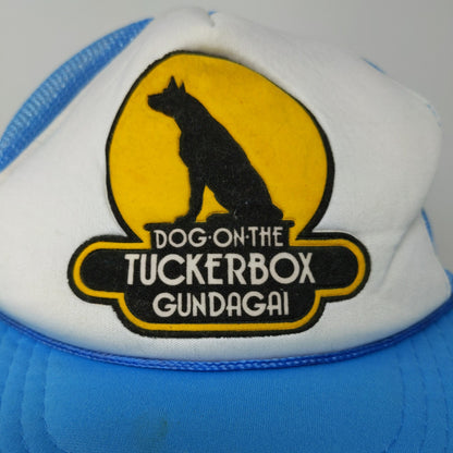 Dog on the Tuckerbox Gundagai Australia Snapback Meshback Hat Blue White