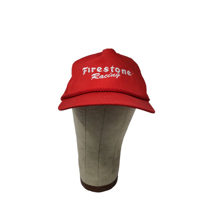 Firestone Racing Trucker Hat Snapback Embroidered Rope OSFA Red