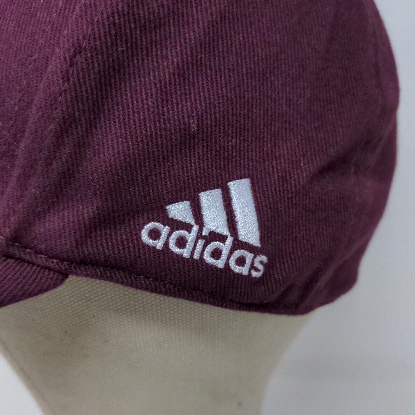 Adidas Mens Fitted Hat Purple Burgundy Size S/M Embroidered B Logo