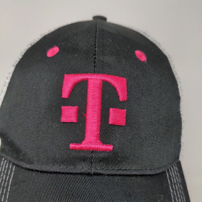 T Mobile Mens Snapback Hat Black Gray Adjustable Mesh Back Embroidered Logo