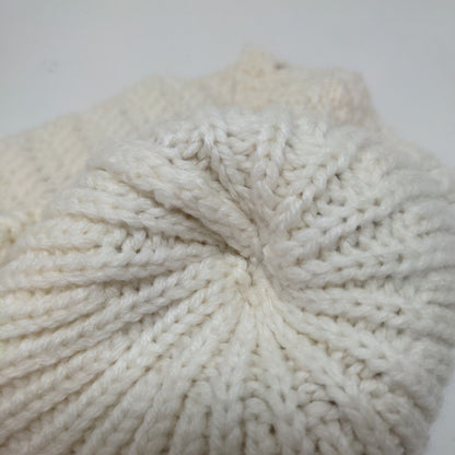 Banana Republic Women's Knit Beanie Hat Cream One Size Wool Alpaca Blend