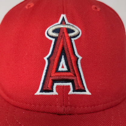 MLB New Era 59Fifty Hat Los Angeles Angels Red Baseball Hat SZ 7 5/8 USA MADE