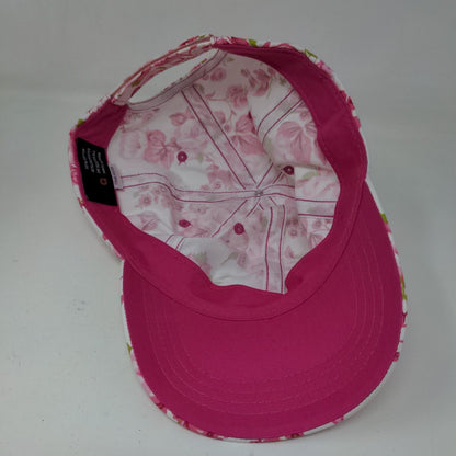 Unbranded Women's Strapback Hat Pink White OSFA Floral Cotton Poly Blend