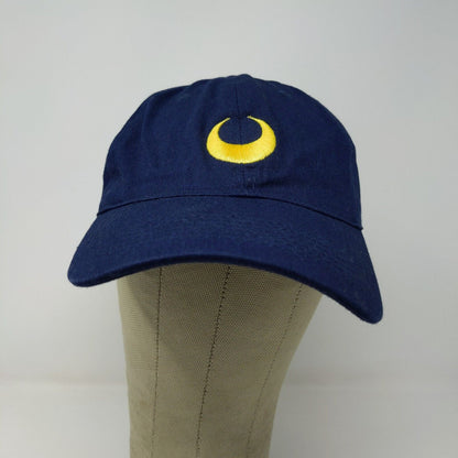 Sailor Moon Women's Strapback Hat Blue Embroidered Luna Moon Logo Anime Toei