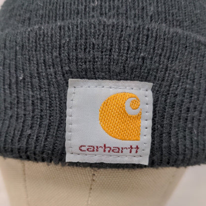 Carhartt Boys Knit Beanie Hat Black OSFM Youth Patch Logo Acrylic