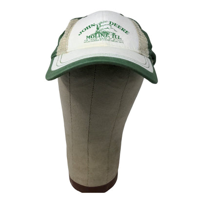 Retro John Deere Moline Ill Fitted Hat Green White Perfect Fit OSFM