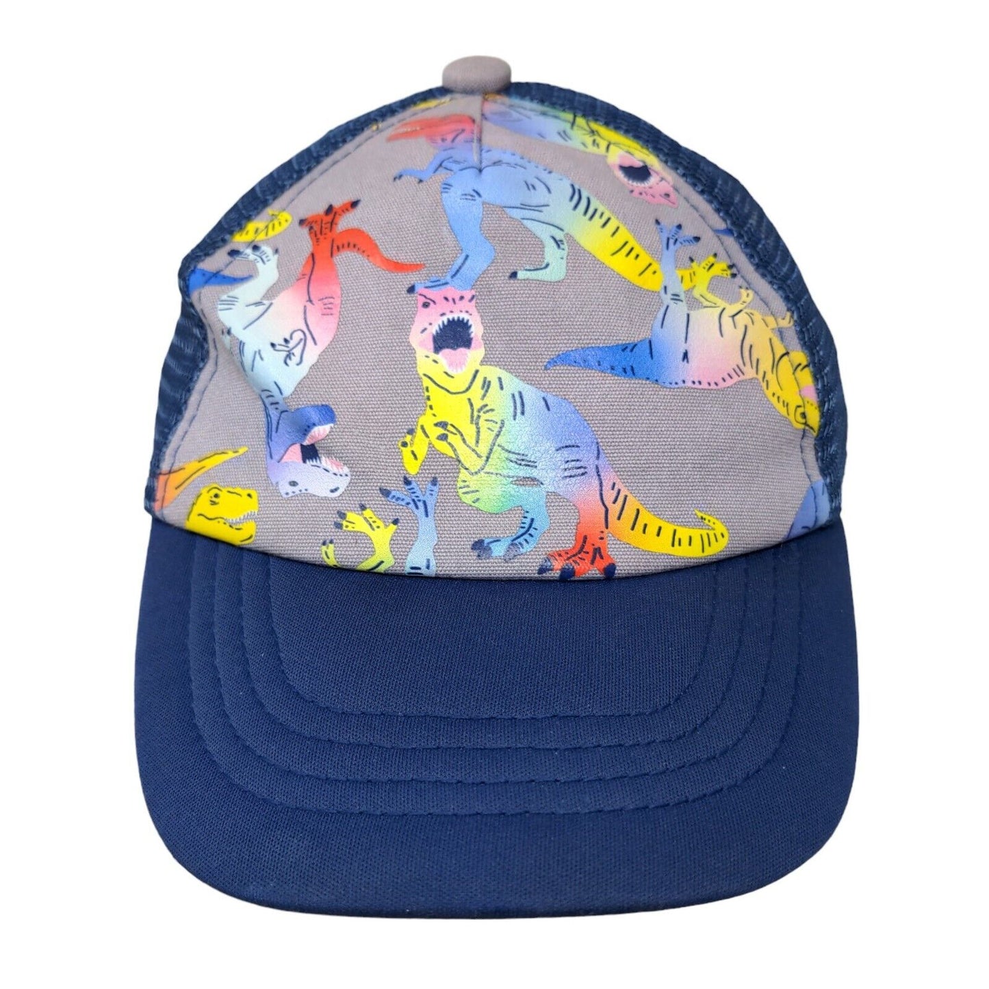 Unbranded Boy's Snapback Mesh Back Hat Blue Adjustable Dinosaur Graphic Logo
