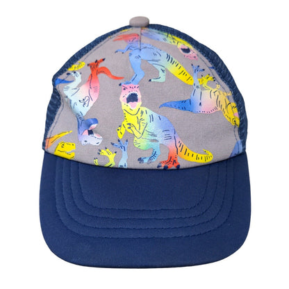 Unbranded Boy's Snapback Mesh Back Hat Blue Adjustable Dinosaur Graphic Logo