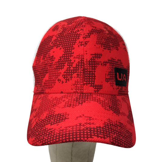 Under Armour Men's Mesh Back Snapback Hat Red White OSFA Embroidered Logo