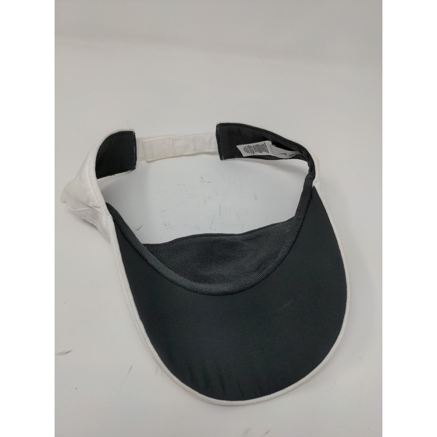 Nike Golf Visor OSFA Strapback White Black Embroidered Swoosh