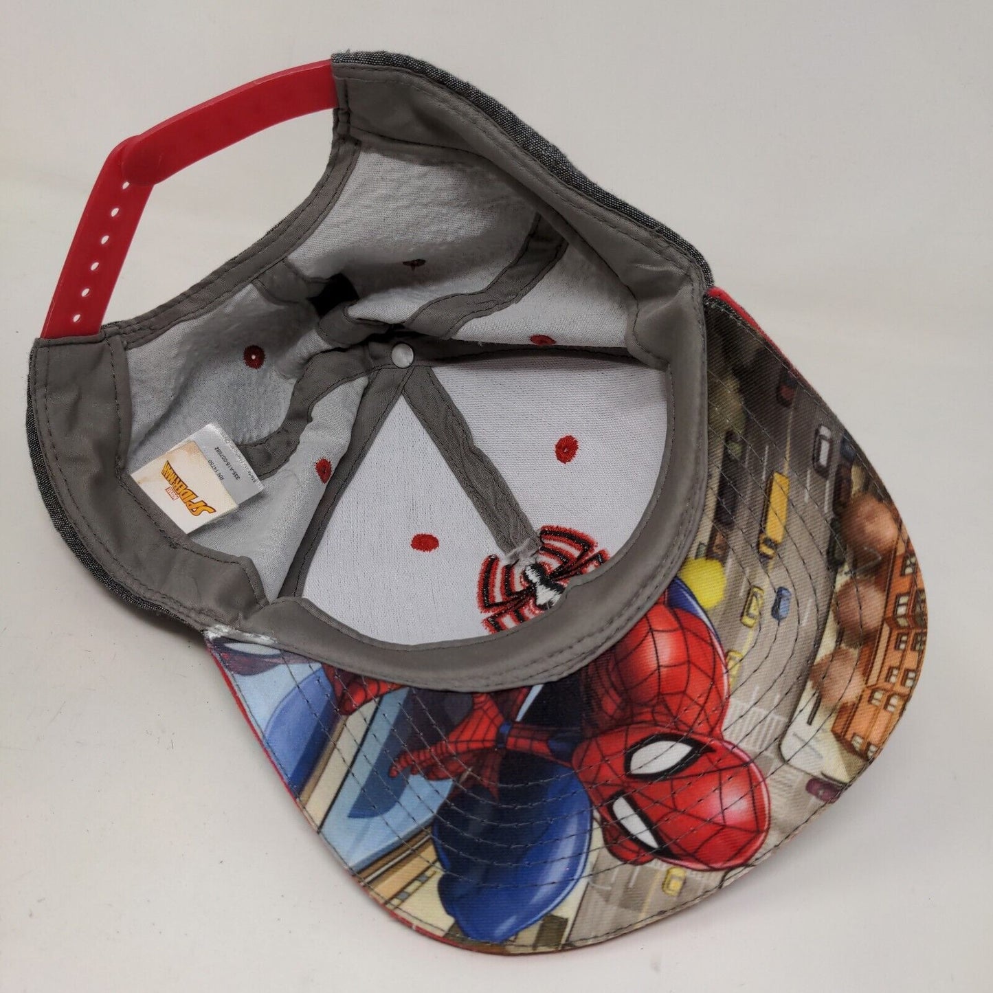 Marvel Kids Boy's Spiderman Snapback Hat Gray OS Embroidered Big Logo
