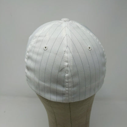FlexFit Men's Ford Racing Fitted Hat White Striped Size S/M Embroidered Logo