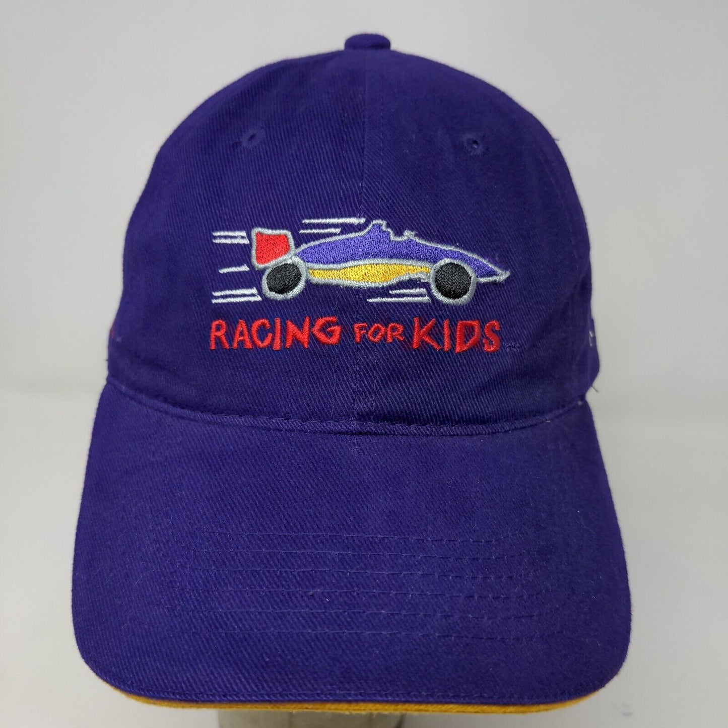 Racing for Kids Men's Strapback Hat Purple OSFA Embroidered Logo