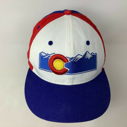 Colorado Mountains C Burnies Hat Red White & Blue Snapback Adjustable
