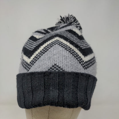 Nordstrom Men's Knit Beanie Hat Cap Wool Cashmere Blend Black Gray One Size