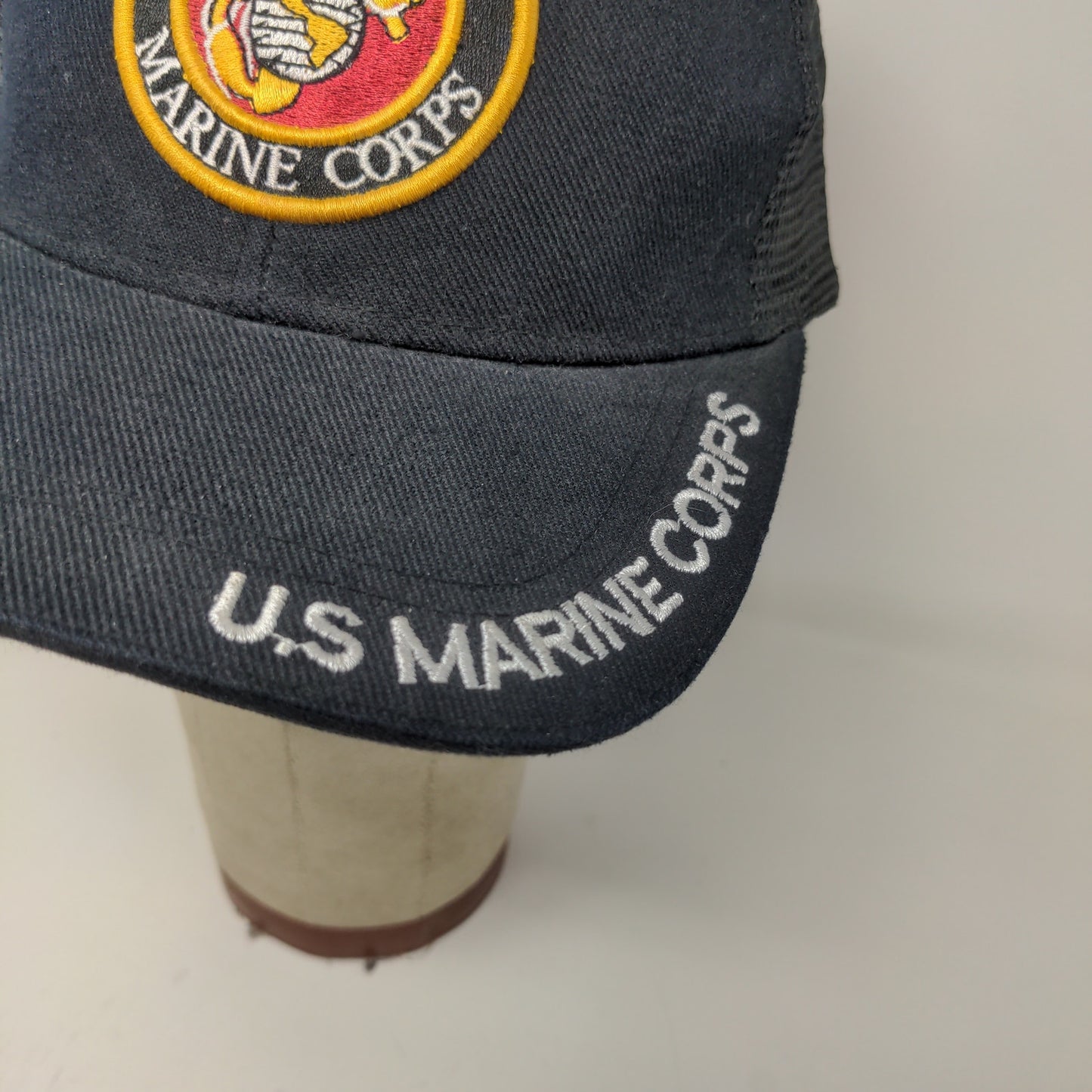 USMC United States Marine Corps Snapback Mesh Back Hat Blue Adjustable