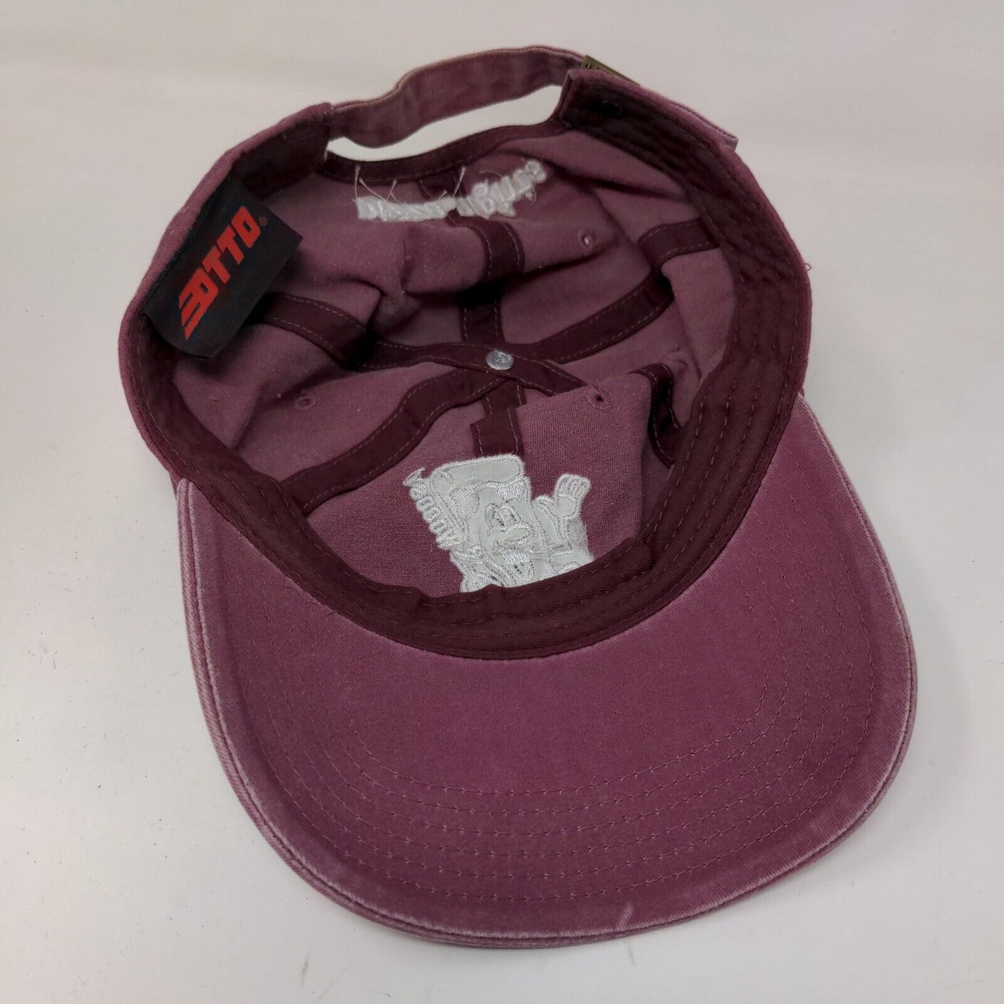 Otto Men's Slideback Hat Red Burgundy Woodsy's Pizza Embroidered Logo