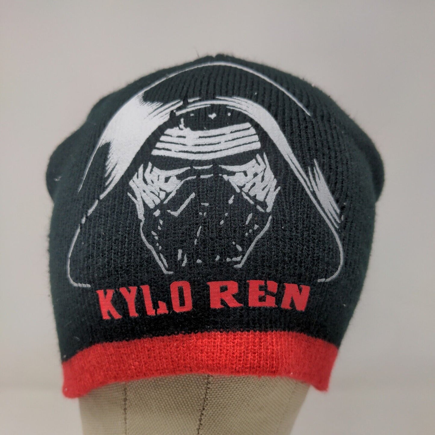 Star Wars Men's Kylo Ren Beanie Cap Hat Black Red Graphic Logo