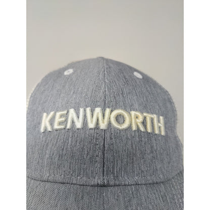 Kenworth Trucks Mesh Back Snapback Hat Embroidered Logo Gray & White