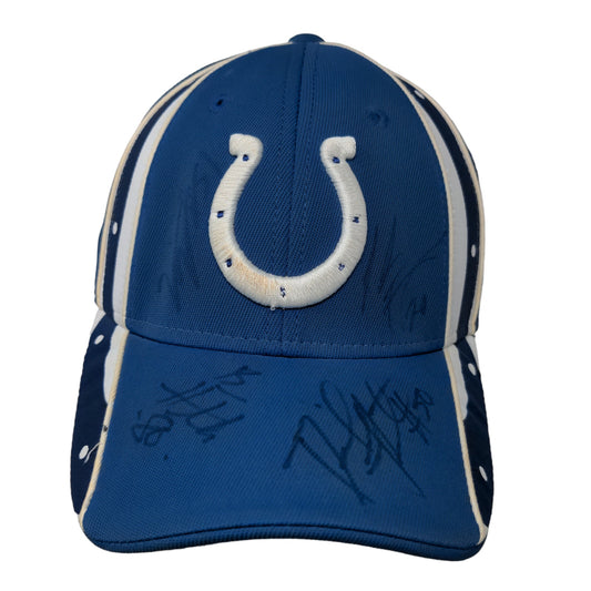 Reebok Men's NFL Indianapolis Colts Hat Blue OSFA Autographed Signed Multiple