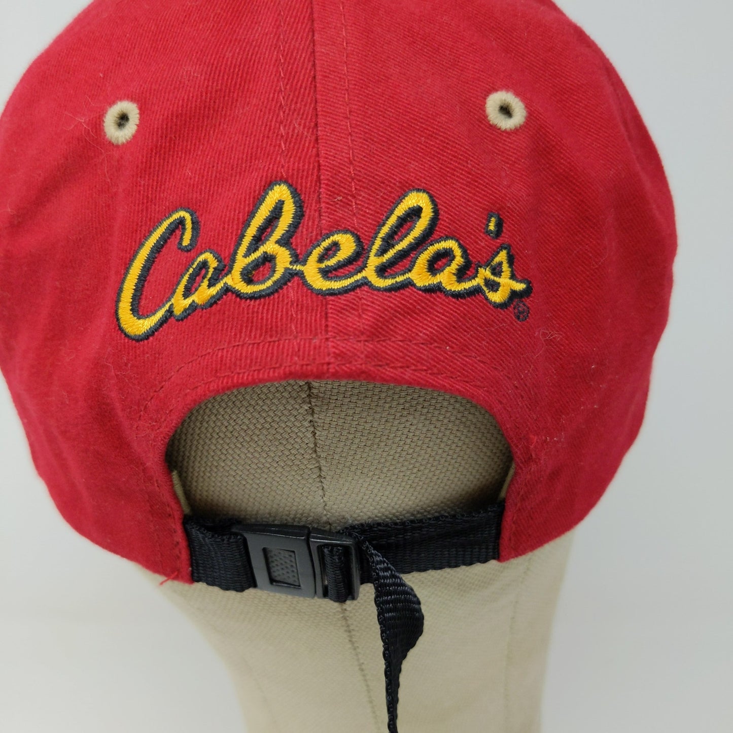 Paramount Headgear Cabela's Slideback Hat Embroidered Logo Red OSFA