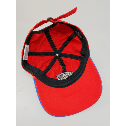 DC Comics Wonder Woman Slideback Hat Red & Blue OSFM Adjustable Embroidered