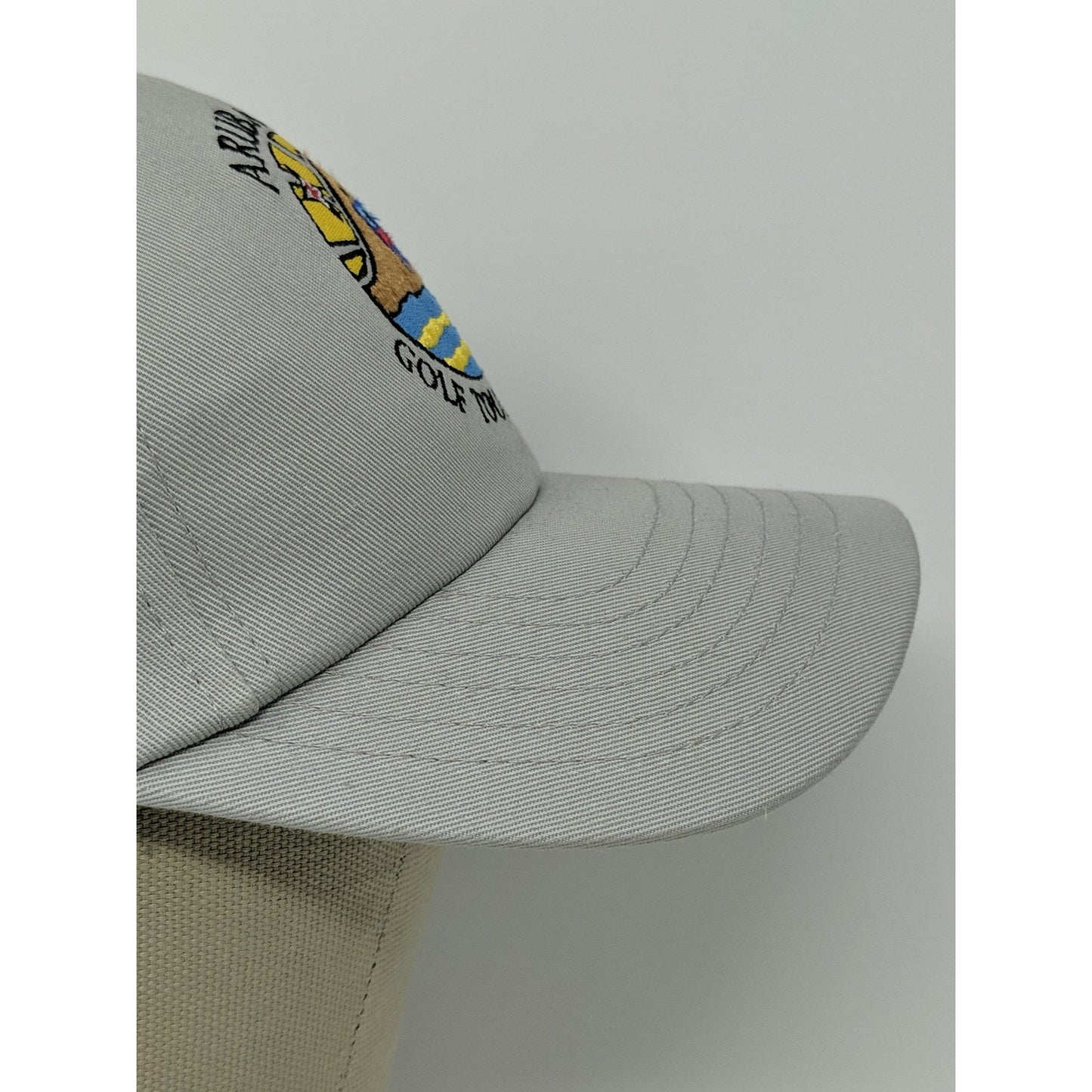 Rare SAMPLE Mens Aruba Way Golf Tournament Hat Gray Mesh Back Strapback
