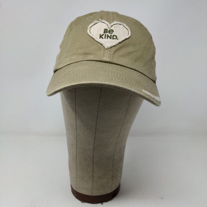 Life Is Good Slideback Hat Green Beige Adjustable Be Kind Embroidered Logo