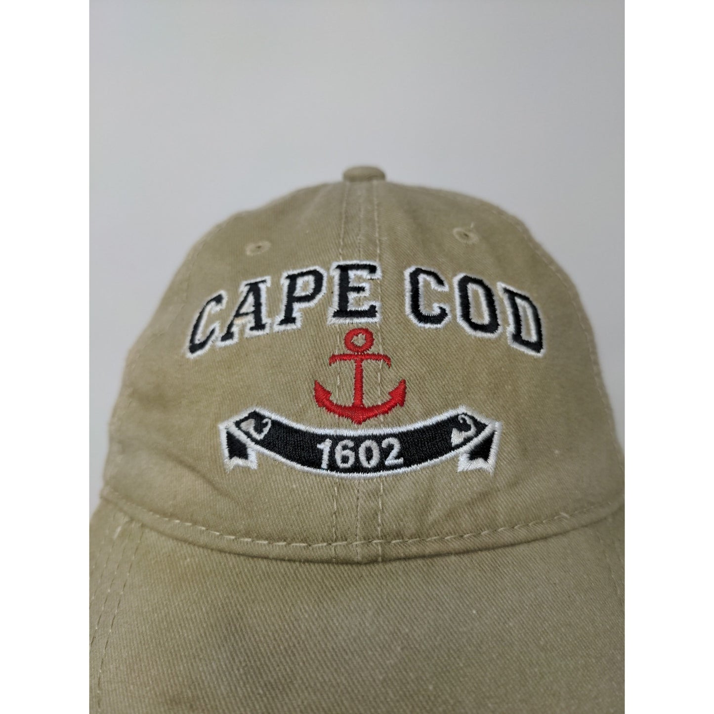 Meds Maps Men's Cape Cod Strapback Hat Cap Tan Embroidered Logo