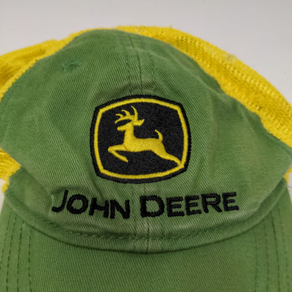 John Deere Boys Toddlers Snapback Mesh Back Hat Green Yellow OSFA Embroidered