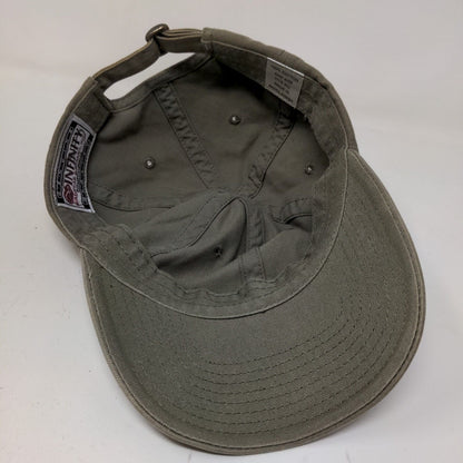 Infinity Men's Slideback Hat Green Brown OSFA Connecticut #72 Graphic Logo