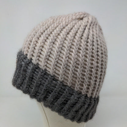 Unbranded Men's Knit Beanie Ski Cap Hat Gray Multicolor Patch Circle H Logo