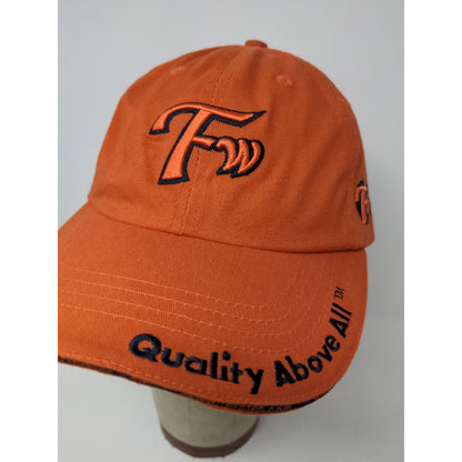 RARE CUSTOM SAMPLE Fersten Worldwide Slideback Hat Embroidered Logo Orange