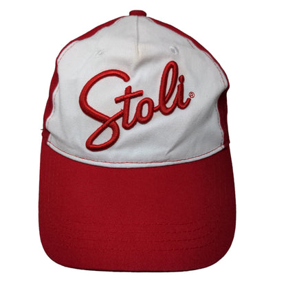 Stoli Vodka Men's Slideback Hat Red White Adjustable Embroidered Big Logo Beer