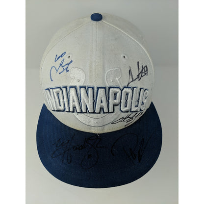 Mens New Era 59Fifty NFL Indianapolis Colts Hat Size 7 3/8 Autographed 5 Players