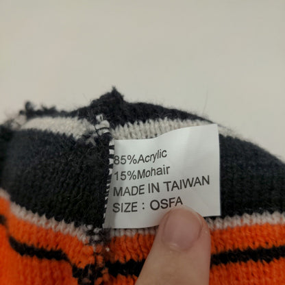 Eskimo Joe's Men's Beanie Cap Hat Orange Striped OSFA Embroidered Logo