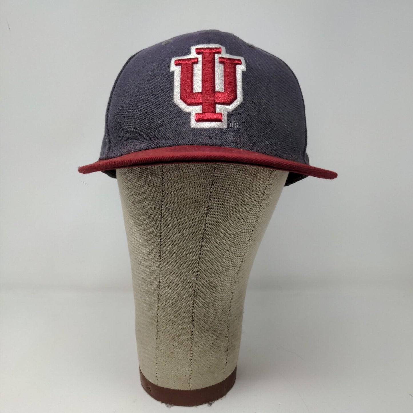 New Era Mens IU Hoosiers Indiana University Fitted Hat Blue Red Size 7 3/8