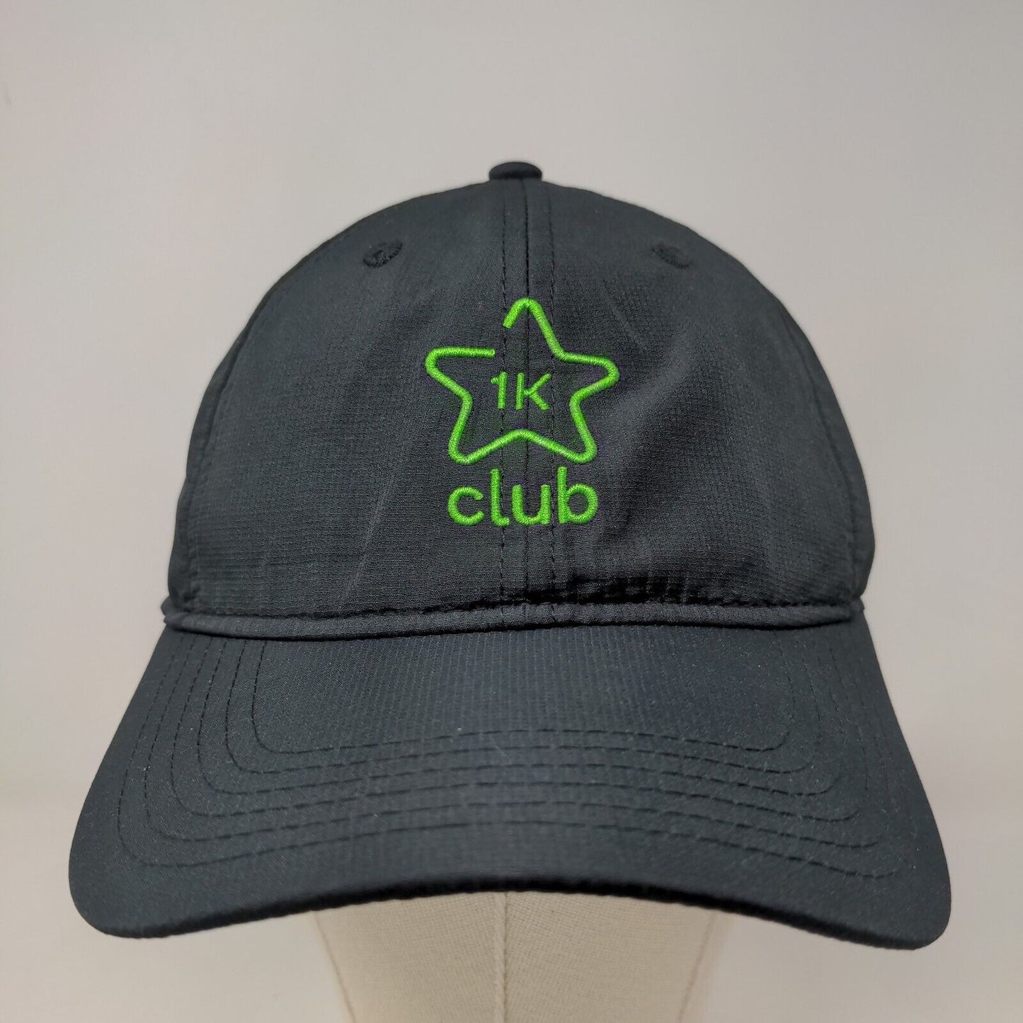 Bluemark Men's Strapback Hat Black Embroidered 1K Club Logo Vent Holes