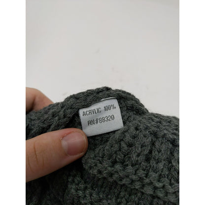 C.C. Exclusives Knit Beanie Hat Fur Pom Pom Gray 100% Acrylic