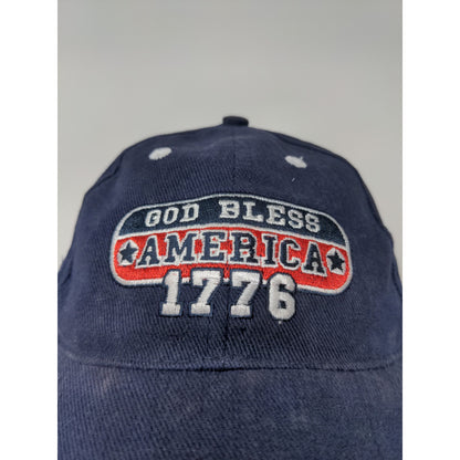 Crossroads God Bless America In God We Trust Patriotic Slideback Hat OSFA Blue