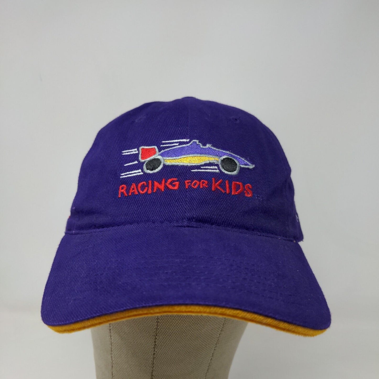 Racing for Kids Men's Strapback Hat Purple OSFA Embroidered Logo