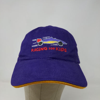 Racing for Kids Men's Strapback Hat Purple OSFA Embroidered Logo