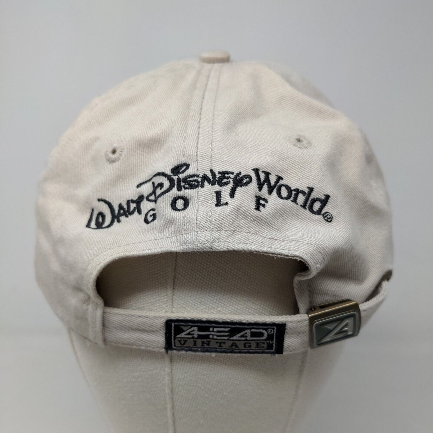 Walt Disney World Golf Men's Slideback Hat Tan Embroidered Mickey Mouse Logo